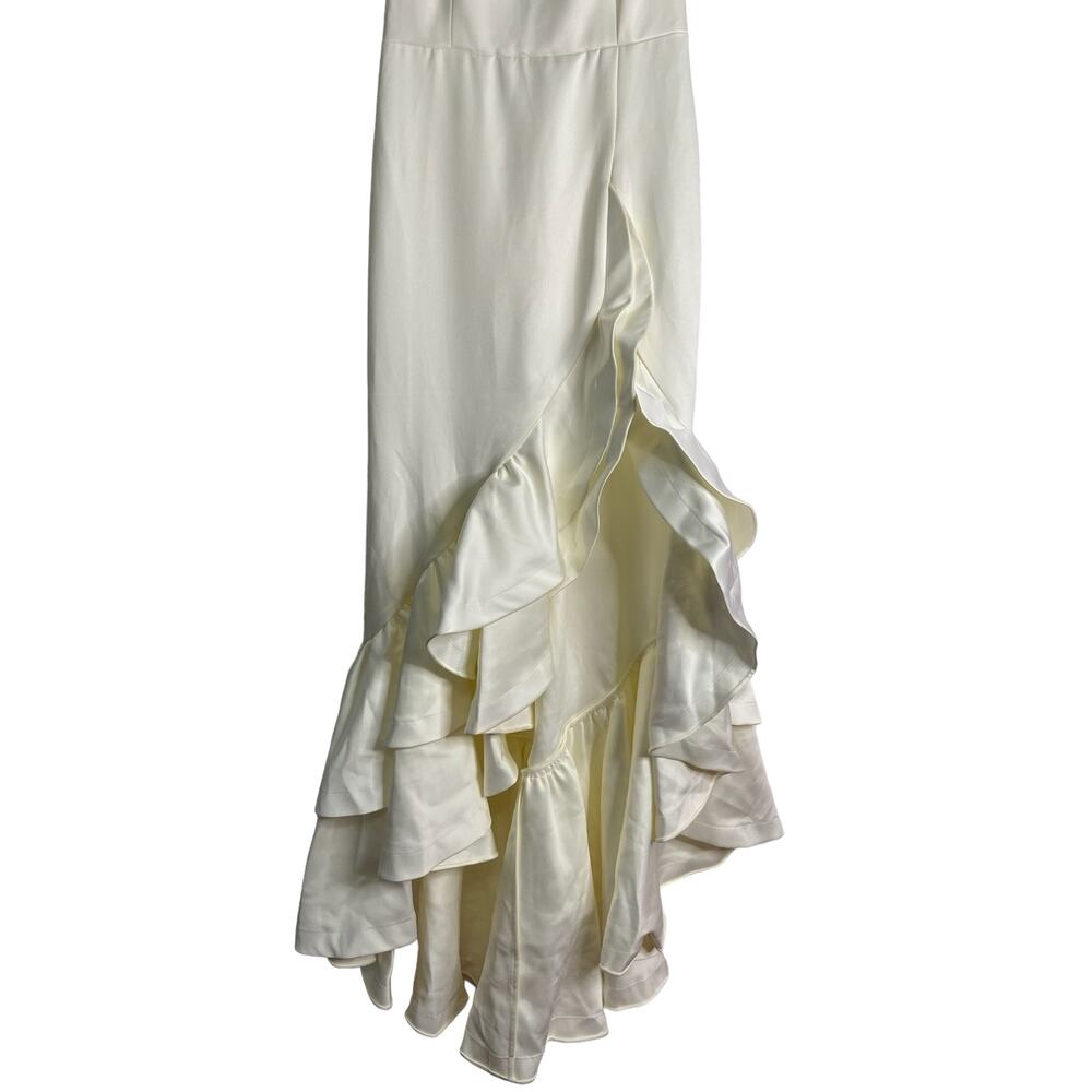 Bronx and Banco Paros Gown Silk Pearl Ruffle Party Formal Bridal Wedding XS - Picture 8 of 16